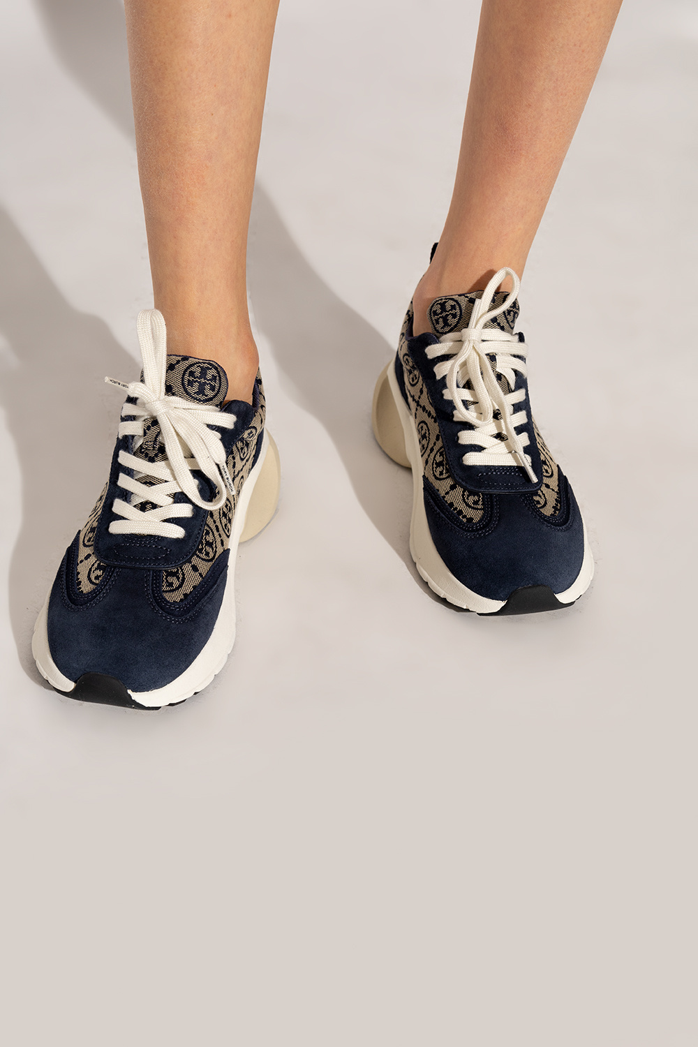 Tory burch navy blue sneakers sale